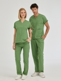 Pistaziengrün Dr. Greys Medizinischer Scrubs Set für Ärzte und Pflege Polyester-Baumwoll-Mischgewebe