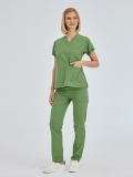 Pistaziengrün Dr. Greys Medizinischer Scrubs Set für Ärzte und Pflege Polyester-Baumwoll-Mischgewebe