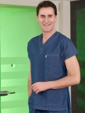 Синяя медицинская кофта MediJean Dr Greys (джинсовая ткань)