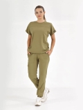 Khaki Basic Doctor Nurse Medical Scrubs Set Luxury Lycra Fabric