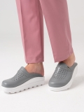 Gray Women's Doctor Nurse Medical Gold Fit Genuine Leather Clogs