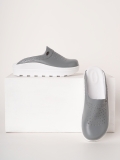 Gray Women's Doctor Nurse Medical Gold Fit Genuine Leather Clogs