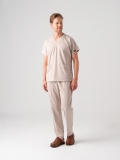 Krem Dr. Greys Doktor Hemşire Medikal Scrubs Takım Best Likralı Kumaş