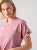 Dusty Rose Dr. Greys Doctor Nurse Medical Scrubs Set Best Lycra Fabric