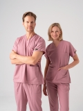 Gül Kurusu Dr. Greys Doktor Hemşire Medikal Scrubs Takım Best Likralı Kumaş
