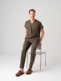 Khaki Dr. Greys Doctor Nurse Medical Scrubs Set Best Lycra Fabric