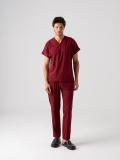Bordeaux Dr. Greys Medizinischer Scrubs Set für Ärzte und Pflege Bester Lycra-Stoff