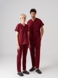 Bordeaux Dr. Greys Medizinischer Scrubs Set für Ärzte und Pflege Bester Lycra-Stoff
