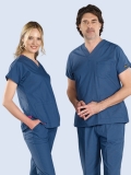 Petrol Blue Dr. Greys Doctor Nurse Medical Scrubs Set Poly‑cotton blend fabric