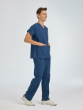 Petrol Blue Dr. Greys Doctor Nurse Medical Scrubs Set Poly‑cotton blend fabric
