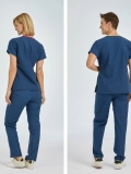 Petrol Blue Dr. Greys Doctor Nurse Medical Scrubs Set Poly‑cotton blend fabric
