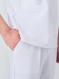 White Cool Doctor Nurse Medical Scrubs Set Best Lycra Fabric
