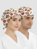 Sağlık Kutusu Desenli Bone (Cotton Likra Kumaş)