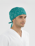 Klinik Çizgiler Desenli Bone (Cotton Likra Kumaş)