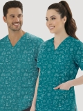 Klinik Çizgiler Desenli Tek Üst (Cotton Likra Kumaş)