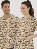 Nostalji Desenli Tek Üst (Cotton Likra Kumaş)