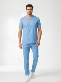 Doctor Medical Scrubs – Stretch Set | Turkey Ministry of Health – 2025 Standard – Alaskan Blue