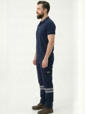 Dunkelblaues Polo-Kragen Kurzarm-Arbeits-T-Shirt aus Lacoste-Stoff