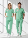 Family Health Services Scrubs – Stretch Set | Turkey Ministry of Health – 2025 Standard – Bermuda