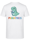 Pediatrics Dino Baskılı Kısa Kol Beyaz Tişört (%100 Pamuk Penye Kumaş)