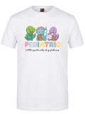 Sevimli Pediatri Baskılı Kısa Kol Beyaz Tişört (%100 Pamuk Penye Kumaş)