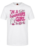 Laboratory Girl Baskılı Kısa Kol Beyaz Tişört (%100 Pamuk Penye Kumaş)