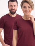 Bordo %100 Pamuk Penye Kısa Kol Tişört