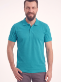 Turkuaz Polo Yaka Kısa Kol İş Tişörtü Penye Lacoste Kumaş