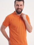 Turuncu Polo Yaka Kısa Kol İş Tişörtü Penye Lacoste Kumaş