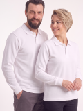 Beyaz Polo Yaka İş Sweatshirt 2 İplik