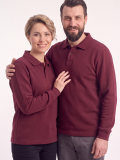 Bordo Polo Yaka İş Sweatshirt 3 İplik