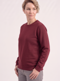 Bordo Yuvarlak Yaka İş Sweatshirt 2 İplik