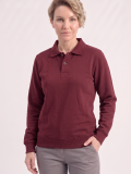 Bordo Polo Yaka İş Sweatshirt 3 İplik Şardonlu