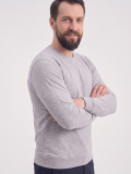 Gri Melanj Yuvarlak Yaka İş Sweatshirt 2 İplik
