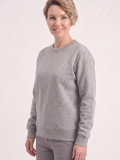 Gri Melanj Yuvarlak Yaka İş Sweatshirt 2 İplik