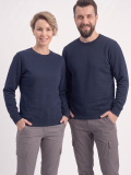 Lacivert Yuvarlak Yaka İş Sweatshirt 2 İplik