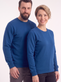 Saks Mavisi Yuvarlak Yaka İş Sweatshirt 2 İplik