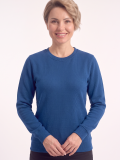 Saks Mavisi Yuvarlak Yaka İş Sweatshirt 2 İplik