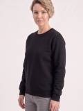 Siyah Yuvarlak Yaka İş Sweatshirt 2 İplik
