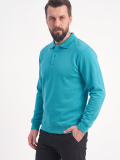 Turkuaz Polo Yaka İş Sweatshirt 3 İplik