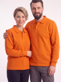 Turuncu Polo Yaka İş Sweatshirt 3 İplik Şardonlu