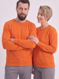 Turuncu Yuvarlak Yaka İş Sweatshirt 2 İplik