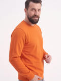 Turuncu Yuvarlak Yaka İş Sweatshirt 2 İplik