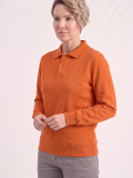 Turuncu Polo Yaka İş Sweatshirt 3 İplik Şardonlu