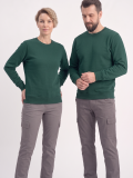 Avcı Yeşili Yuvarlak Yaka İş Sweatshirt 2 İplik