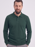 Avcı Yeşili Polo Yaka İş Sweatshirt 3 İplik