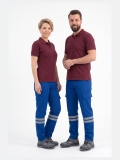 Saxon Blue 3 Cm Double Row Reflective 7/7 Gabardine Work Pants