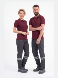 Anthracite 3 Cm Double Row Reflective 7/7 Gabardine Work Pants