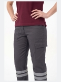 Anthracite 3 Cm Double Row Reflective 7/7 Gabardine Work Pants