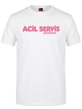 Emergency Service Cafe Printed Short Sleeve White T-Shirt (100% Cotton Jersey Fabric)
